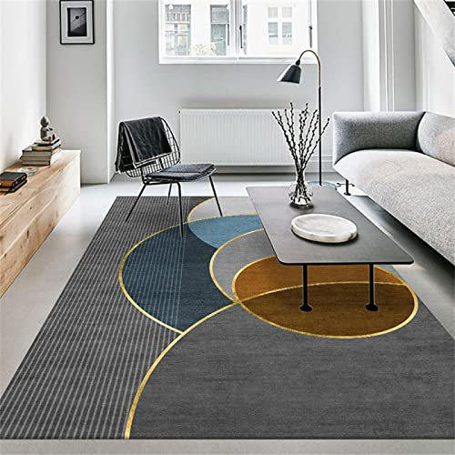 joop Teppich grau Teppich Streifen rund grau minimalistisches Muster weicher Teppich rutschfest Teppich esstisch 80X160CM Teppich XXL 2ft 7.5''X5ft 3''
