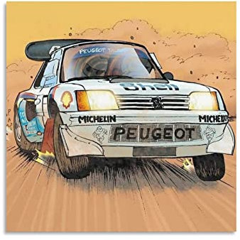 Auto-Poster Wrc, Rallye-Poster, dekoratives Gemälde, Leinwand, Wandkunst, Wohnzimmer, Schlafzimmer, 50 x 50 cm