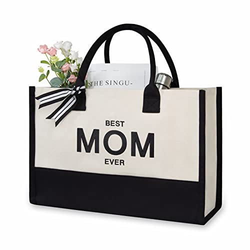 Personalisierte Strandtasche aus Segeltuch mit Monogramm für Damen, Mama (Mom), Medium