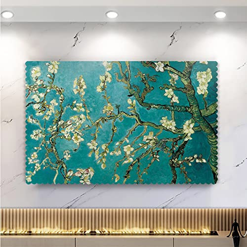 Generic TV-Abdeckung für den Haushalt, Stoffkunst, Wandbehang, staubdicht, wasserabweisend, Polyester, TV-Bildschirmschutzfolie, für 49 bis 75 Zoll LED, LCD, OLED Smart TV/F/65 Zoll