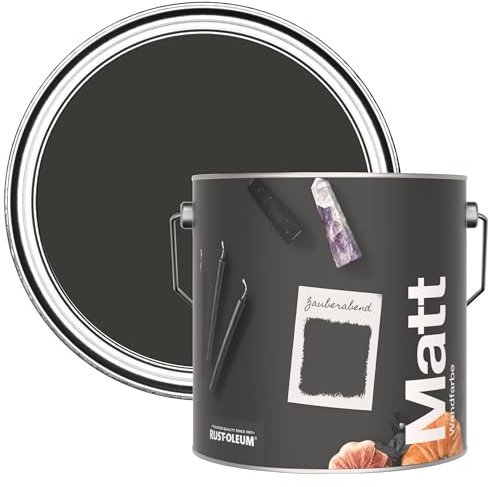 Rust-Oleum Peinture Mate Murs et Plafonds Noir - Magie noire 2,5L
