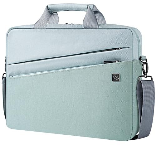 DOMISO 17 Shockproof Laptop Carrying Bag Business Briefcase Waterproof Messenger Shoulder Bag for 17-17.3 Notebook/Chromebook/Dell/Lenovo/Acer/HP/MSI/ASUS, Mint Green