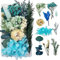 Trockenblumen zum Basteln Trockenblumen Deko Trockenblumen Klein Getrocknete Blumen Deko Trockenblumen Basteln Trockenblumen Set für DIY Basteln Epoxidharz Scrapbooking Dekoration（NI blau） C-047K