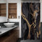 ASDCXZ Marmor Duschvorhang 240x180 cm, Modern Abstrakt Kunst Schwarz Gold Marmor Optik Textur Bad Waschbar Duschvorhänge Polyester Textil Wasserdicht Badevorhang für Badewanne mit 12 Haken