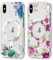Xylota 2 Stück Magnetisch Hülle für iPhone XS Max 6,5'' [Kompatibel mit MagSafe], Mädchen Aesthetic Blumen Muster Design Klare Handyhülle, Transparent TPU Schutzhülle für iPhone XS Max,Kranz 02