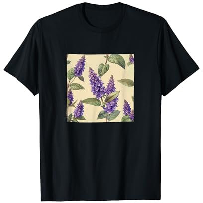 Anise Hyssop Flower Pattern Graphic T-Shirt