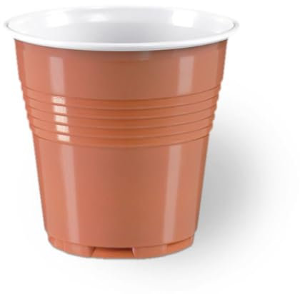 Generico Bicchieri plastica CAFFE' da 80 ml bianchi o trasparenti - bicchierini da caffè 80cc varie pezzature (1000 pezzi marrone bicolore)