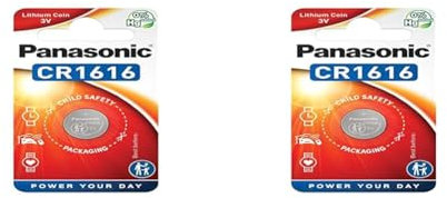 Panasonic 1853 Lithium Pile bouton CR 1616 Multicolore (Lot de 2)