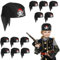 DKINY 12 Stück Piratenhut Kinder Pirat Bandana Pirat Kapitän Kopftuch Totenkopf Kopftuch Piraten Hut Piraten Deko Kindergeburtstag Piraten Zubehör für Halloween Cosplay Maskerade Karneval