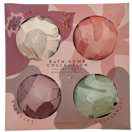 Wanderflower Bath Bomb Collection Gift Set 4 Large Bath Bombs for Women
