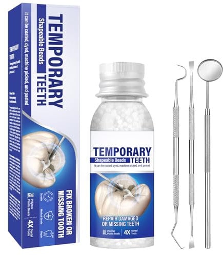 ZahnfüLlung-Kits & Zahnzement, Provisorische ZahnfüLlung, FüR Abgebrochene ZäHne, GroßE LüCken, Zahnkleber Zahnreparaturset, 4 * Dental Tool, 30 Ml Zahnzement