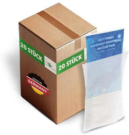 KK 20er Set Vließhüllen für Kühlpacks, 9 x 16 cm, Hüllen für Kalt-Wam-Kompressen zur Behandlung von Schwellungen, Prellungen und Verspannungen, zum Schutz der Haut vor direktem Kontakt