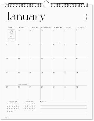 Cabbrix Wall Calendar 2026 from Now to June 2027, Vertical 11-1/4” x 14-1/4” Simplified Monthly Hanging Calendar for Wall