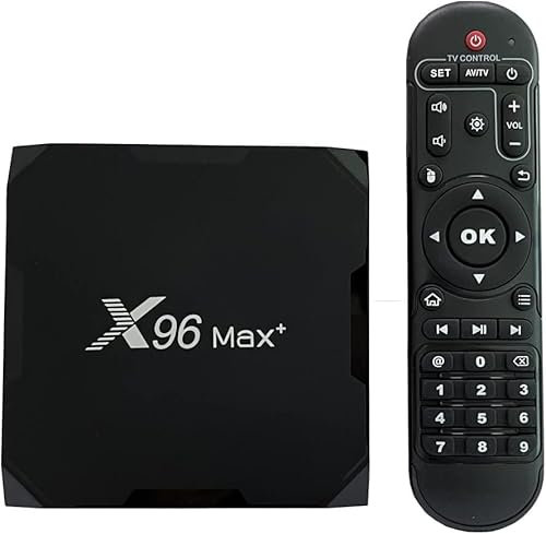 VTNIU X96 Max Plus Smart TV Box 4 Go 32 Go Android TV Box 9.0 Amlogic S905X3 Quad Core Media Box,Prise en Charge de 8K/3D/2.4 et 5G WiFi/BT 4.0/HDMI 3.0 LAN Smart Media Player avec télécommand
