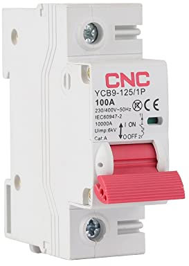 TENVORA Magnetotermico,Interruttore Magnetotermico 1P 63A 80A 100A MCB in Miniatura Interruttore di Protezione da sovraccarico Protezione da cortocircuito(80A)