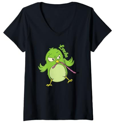 Damen Lerche schläft Typ Frühaufsteher fängt Wurm T-Shirt mit V-Ausschnitt