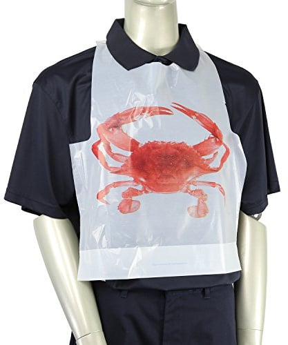 Royal Adult Poly Bibs with Crab Design, Case of 2,500