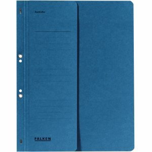 Falken 50 x Ösenhefter A4 Manila-RC-Karton 250g/qm 1/2 Vorderdeckel Amtsheftung blau