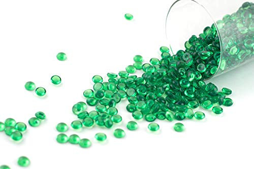 Creativery ca.100g Beutel Tautropfen ca. Ø 7 mm Raindrops Kristalltau Deko Streudeko Granulat Dekogranulat transparent (grün 580)