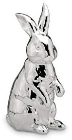 Hermann Bauer jun. Kollektion Osterdeko Hase stehend Porzellan silber