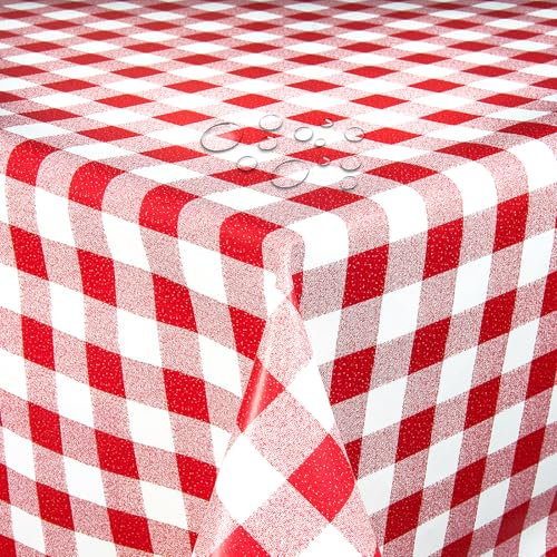 Wachstuch Wachstischdecke Tischdecke Gartentischdecke Klassik Kariert Rot Breite & Länge wählbar 80 x 140 cm Eckig abwaschbar