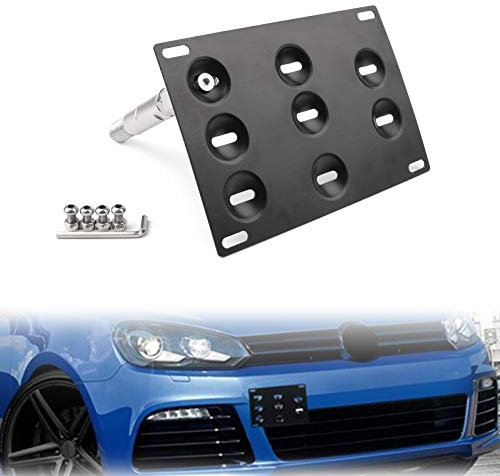 Artudatech Registration Plate Holder, Front Bumper Hooks Mounting Car Number Plate Metal Holder Licence Plate Holder for V W MK6 Golf