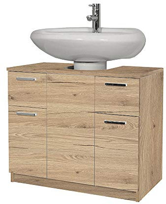 Liberoshopping Meuble sous lavabo Salle de Bain (2 Portes 2 tiroirs Chêne)