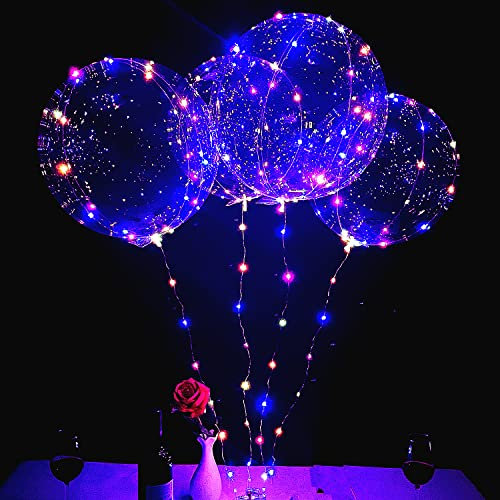 LED-Ballons, 10 Packungen, leuchtende Bobo Luftballons, 50.8 cm, transparente Helium-Luftballons, 15 Stück, Halloween, Party-Dekoration (bunt)