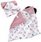 TupTam 2er Set Baby Decken Einschlagdecke 85x85 cm für Autositz Babyschale Babydecke Wiegendecke Minky Baumwolle, Farbe: Rosa/Blumen, Größe: Herbst/Winter - 85 cm x 85 cm