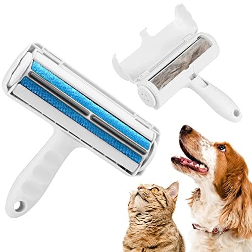 flintronic Brosse Anti Poils Animaux Chat Chien, Rouleau Magique Anti-Poils, Brosse Ramasse Enlève Poils Magique Poil Rouleau à Poils d'animaux Épilateur (2*Vêtements Épilateur pour Machine à Laver)