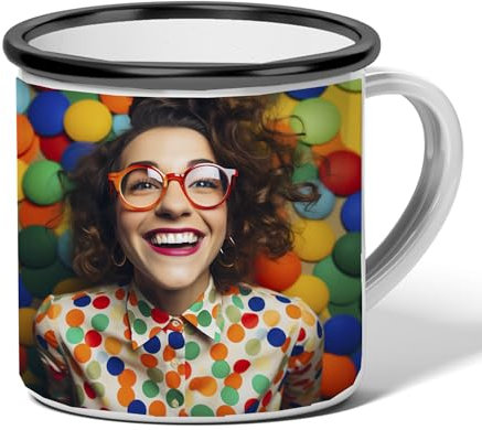 Taza de Metal Personalizada con tu Foto - Tazas de Metal personalizadas - Regalo Personalizado - Diseña tus Tazas con tu Foto y Texto - Color: Blanco - Material: Metalico - Regalo Original.
