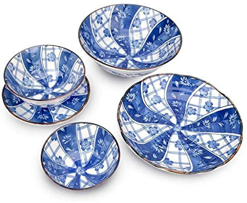 RAZZUM 8-piece Blue Fish Underglazed Tableware Western Plate Ceramic Rice Bowl Set Your Dinnerware Will Be Safe for Daily Use Kitchenware