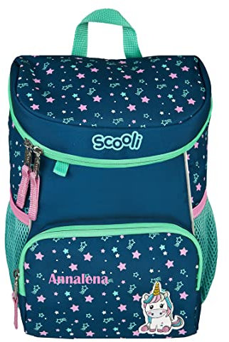 minimutz Mini-Me Kindergartenrucksack mit Name | personalisierter Mädchenrucksack Einhorn mit Sternen 3-6 Jahre | Kinderrucksack Mädchen gepolsterte Schultergurte mit Brustgurt (Mia Magic)