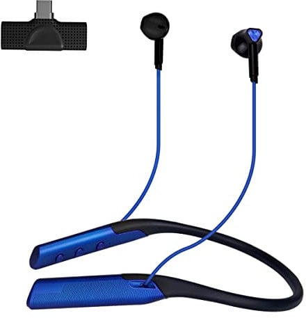HUHD Wireless Gaming Headphones for PS5 PS4 Nintend Switch PC -2.4G & Bluetooth wireless Gaming Headphones In-Ear Headphones Earbuds, Game Lightweight Type-C, Blue