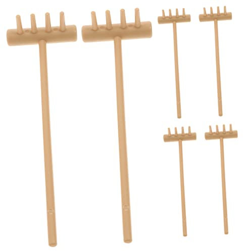 Toyvian 6st Sandrechen Zen Garten DIY Mini-zengarten Mini-rechen Feng Shui-dekor Zen-gartenrechen Buddha Sandmeditierender Gartenrechen Mini-Marke Ornamente Erwachsener Büro Plastik