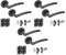 HANDLEZONE® 3 Sets Neemo Internal Door Handles on Rose Lever Latch Packs with Ball Bearing Hinges - Black Matt