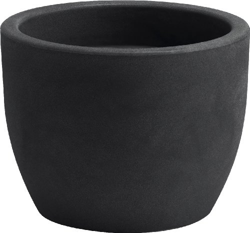 Nicoli Vaso Hera Matt in resina opaca per interni ed esterni, design moderno resistente a urti e raggi UV, ideale come vaso decorativo da giardino o terrazzo, Ø 50 cm, ANTRACITE