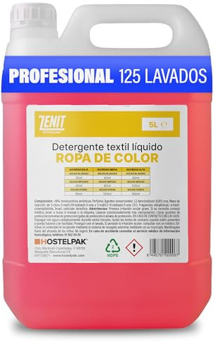 Hostelpak | 5L - Detergente líquido Ropa de Color, Lavandería profesional, Detergente ropa clásico, Detergente para el lavado de ropa