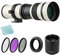 HUIOP Appareil photo MF Super Téléobjectif Zoom F/8.3-16 420-800mm T Mount + Ensemble de filtres UV/CPL/FLD + 2X téléconvertisseur 420-800mm + Bague d'adaptation T2- de remplacement pour Canon EF-moun