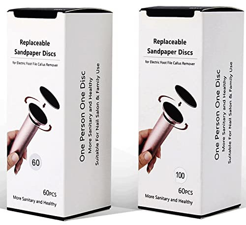 120 pezzi di carta vetrata per rimozione calli elettrico lima per piedi, dischi abrasivi professionali per piedi, grana 60+100