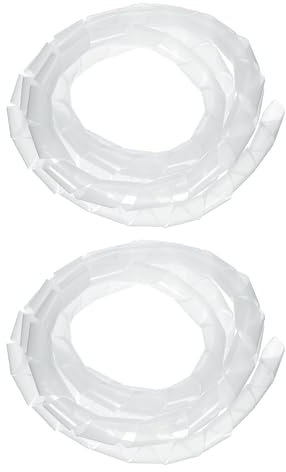 sourcing map 2pcs Spiral Cable Wrap, 6 Ft - 7/8-Inch Spiral Wire Cable Cord Wraps Covers Sleeve for PC TV Computer Electrical Wire Hose Organizing, White