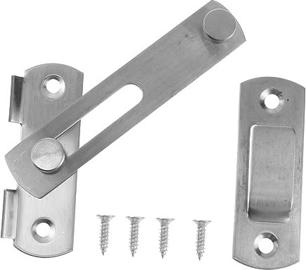 SOLUSTRE 4 boucle de porte serrure à chaîne de porte loquet de porte moustiquaire serrure de porte d'armoire serrures de tiroir serrure à loquet Cadenas verrou porte assurance boulon Silver