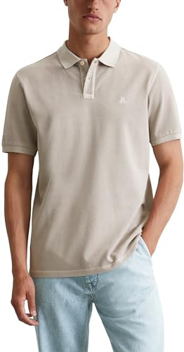 Marc O'Polo Herren Kurzarm-Poloshirt aus Bio-Baumwolle Regular Fit, Grau (Dapple Gray), XXL