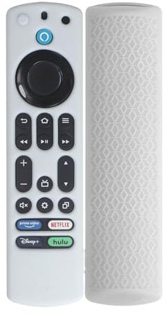KNOXS Silikon Schutzhülle Hülle Kompatibel mit Amazon Fire TV Stick 4K Max 2nd 2024/2023, Stoßfeste, rutschfest, Staubdichte, Leichte Fernbedienung Hülle Case (Weiß)