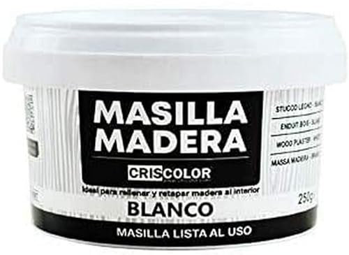 Masilla para madera de relleno y acabados para tapar fisuras, grietas, agujeros en muebles o sillas, uso interior para profesionales, lista para uso inmediato, 250g (Madera Blanca)