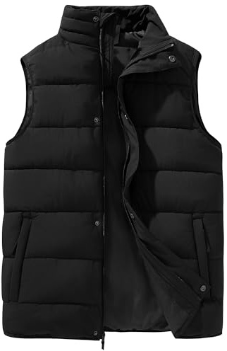 33,000ft Herren Steppweste Winterweste Warme Sportwesten für Männer Outdoor Weste Wasserbeständige Pufferweste mit 4 Taschen für Golf Wandern Reiten Freizeit