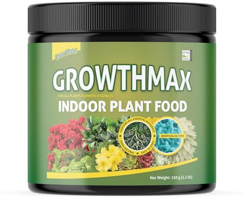 GrowthMax (150g) Bio-Pflanzennahrung für Zimmerpflanzen – Versorgt über 30 Pflanzen | Pflanzendünger für alle Zimmerpflanzen
