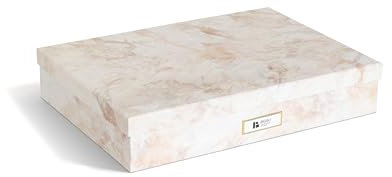 BIGSO SVERKER - Caja de almacenamiento de documentos A3 con tapa y asa, color beige
