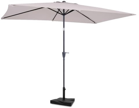 VONROC Parasol de Jardin Extérieur Rapallo 200x300cm - Rectangulaire Inclinable Toile Protection Solaire UPF 50+ Manivelle Anti Retour Housse Incluse