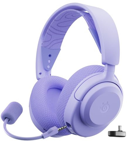 SteelSeries Arctis Nova 3X Wireless Auriculares Gaming multiplataforma - App - Batería 40h - Controladores magnéticos de neodimio - 2,4 GHz/Bluetooth - Micro extraíble - Xbox,PS5,PC, Switch -Lavanda